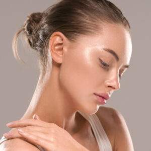 A model using our product Botox Cosmetic Treatment, Dermal Fillers, Double Chin Treatment, Skin Booster Treatment, Platelet-rich Plasma Injection, Thermage Treatment, Titan Skin Tightening Technology, Pearl Fractional Laser Treatment, Laser Genesis Treatment, Laser Toning Treatment, 3D Skin Rejuvenation Treatment, Intense Pulsed Light Therapy, Viora Radio Frequency Treatment, Blue Light Photodynamic Therapy, Laser Hair Removal, V-line Botox Treatment, Acne Scars Treatment, AviClear Laser Treatment, rosacea laser treatment, double chin removal, skin tightening treatment, Treatments for Uneven Skin Tone, Pigmentation Treatment, pore treatment, sweating botox treatment, Hair Loss Treatments, Non-Contact Fat Reduction, CoolSculpting, Redefining Muscle Sculpting, Ideal Protein Weight Loss Program, Microneedling Therapy, Microdermabrasion Therapy, and Chemical Peel by Trinity Medispa a Medical Cosmetic Clinic in Toronto located at 3434 Yonge St., Toronto, ON M4N 2M9.