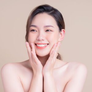 A model using our product Botox Cosmetic Treatment, Dermal Fillers, Double Chin Treatment, Skin Booster Treatment, Platelet-rich Plasma Injection, Thermage Treatment, Titan Skin Tightening Technology, Pearl Fractional Laser Treatment, Laser Genesis Treatment, Laser Toning Treatment, 3D Skin Rejuvenation Treatment, Intense Pulsed Light Therapy, Viora Radio Frequency Treatment, Blue Light Photodynamic Therapy, Laser Hair Removal, V-line Botox Treatment, Acne Scars Treatment, AviClear Laser Treatment, rosacea laser treatment, double chin removal, skin tightening treatment, Treatments for Uneven Skin Tone, Pigmentation Treatment, pore treatment, sweating botox treatment, Hair Loss Treatments, Non-Contact Fat Reduction, CoolSculpting, Redefining Muscle Sculpting, Ideal Protein Weight Loss Program, Microneedling Therapy, Microdermabrasion Therapy, and Chemical Peel by Trinity Medispa a Medical Cosmetic Clinic in Toronto located at 3434 Yonge St., Toronto, ON M4N 2M9.