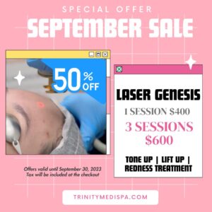 A model using our product Botox Cosmetic Treatment, Dermal Fillers, Double Chin Treatment, Skin Booster Treatment, Platelet-rich Plasma Injection, Thermage Treatment, Titan Skin Tightening Technology, Pearl Fractional Laser Treatment, Laser Genesis Treatment, Laser Toning Treatment, 3D Skin Rejuvenation Treatment, Intense Pulsed Light Therapy, Viora Radio Frequency Treatment, Blue Light Photodynamic Therapy, Laser Hair Removal, V-line Botox Treatment, Acne Scars Treatment, AviClear Laser Treatment, rosacea laser treatment, double chin removal, skin tightening treatment, Treatments for Uneven Skin Tone, Pigmentation Treatment, pore treatment, sweating botox treatment, Hair Loss Treatments, Non-Contact Fat Reduction, CoolSculpting, Redefining Muscle Sculpting, Ideal Protein Weight Loss Program, Microneedling Therapy, Microdermabrasion Therapy, and Chemical Peel by Trinity Medispa a Medical Cosmetic Clinic in Toronto located at 3434 Yonge St., Toronto, ON M4N 2M9.