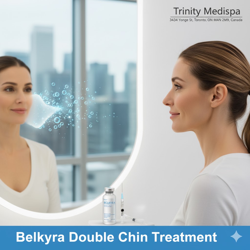 an image about belkyra double chin treatment