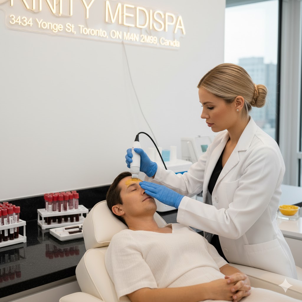 an image of platelet rich plasma face treatment