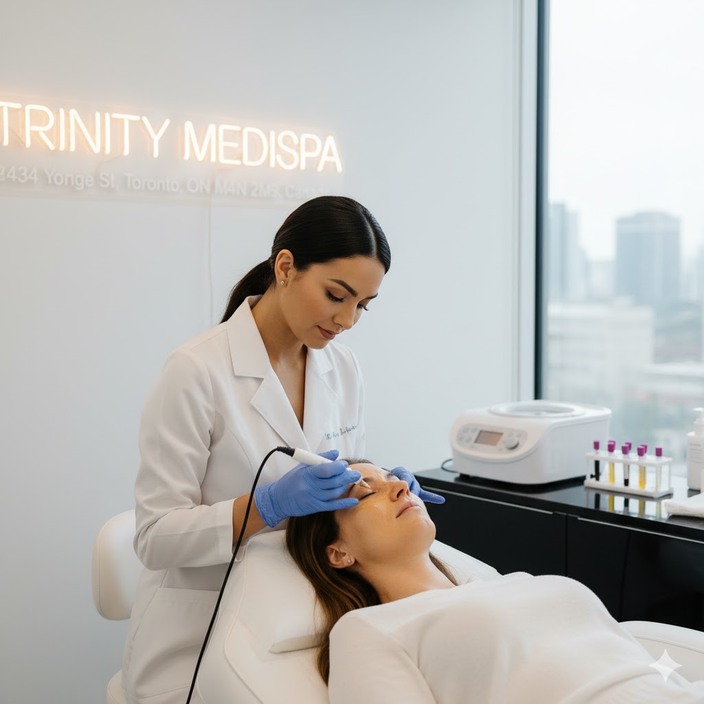 an image of platelet rich plasma therapy for face treatment